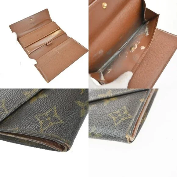 LOUIS VUITTON LV Logo 2 Set Bifold Wallet Monogram Leather Brown 01KP392 - Picture 8 of 9